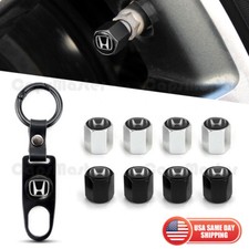 Car Wheels Tire Valve Dust Stem Air Cap Cover Keychain Ring Fit Most Honda