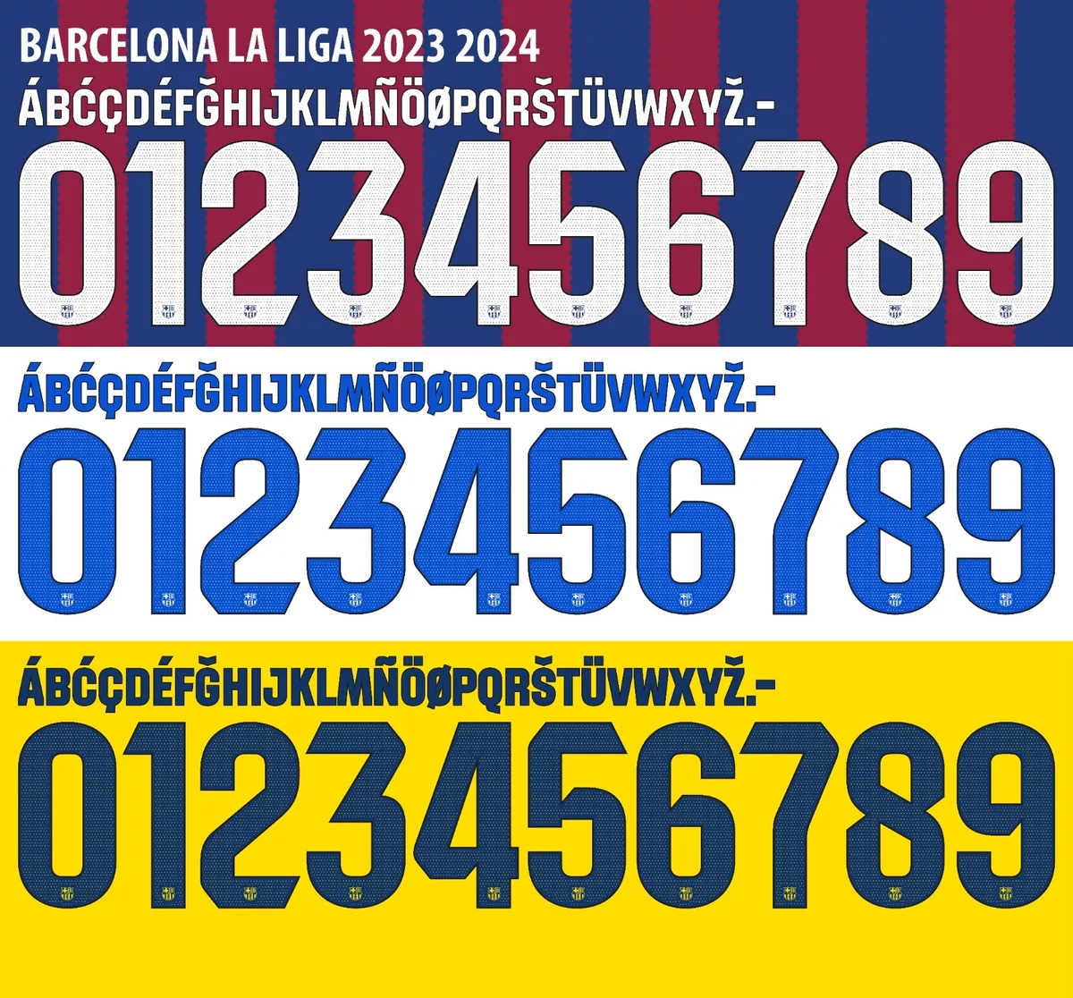 Barcelona La Liga Name&Number Set 2023/2024 Home/Away Football Soccer Print