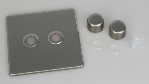 Placas y módulos atenuadores de cromo satinado Varilight sin tornillos LED halógenos Vpro - Imagen 3 de 22
