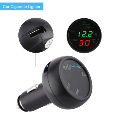cigarette lighter thermometer 12V 24V Digital Car Voltmeter Style 2 in 1 Battery Monitor Voltage Temperature Meter Car Lighter Voltmeter Digital Instrument