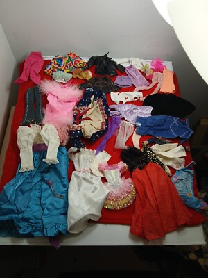Lot Mattel Barbie/doll Clothes Lab Jacket Leather Jacket Dress Skirt READ/122b