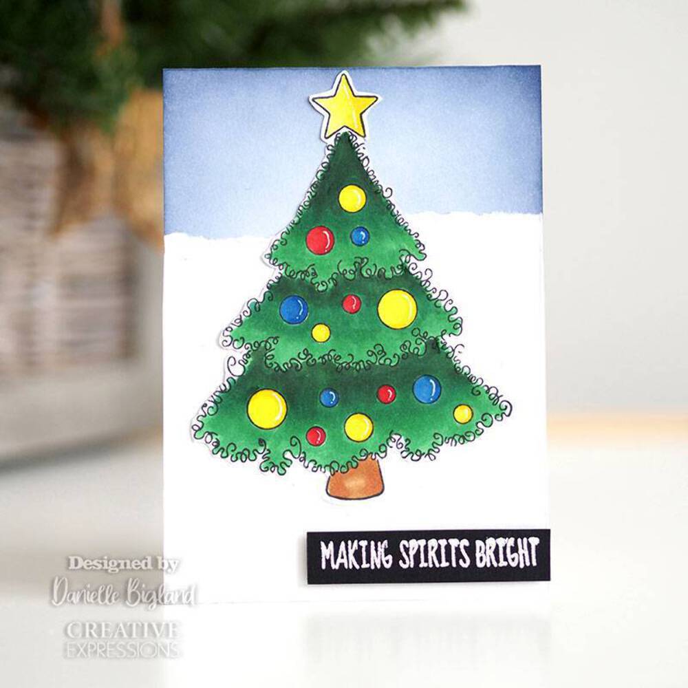 Woodware Clear Singles Festive Fuzzies Christmas Tree Stamp