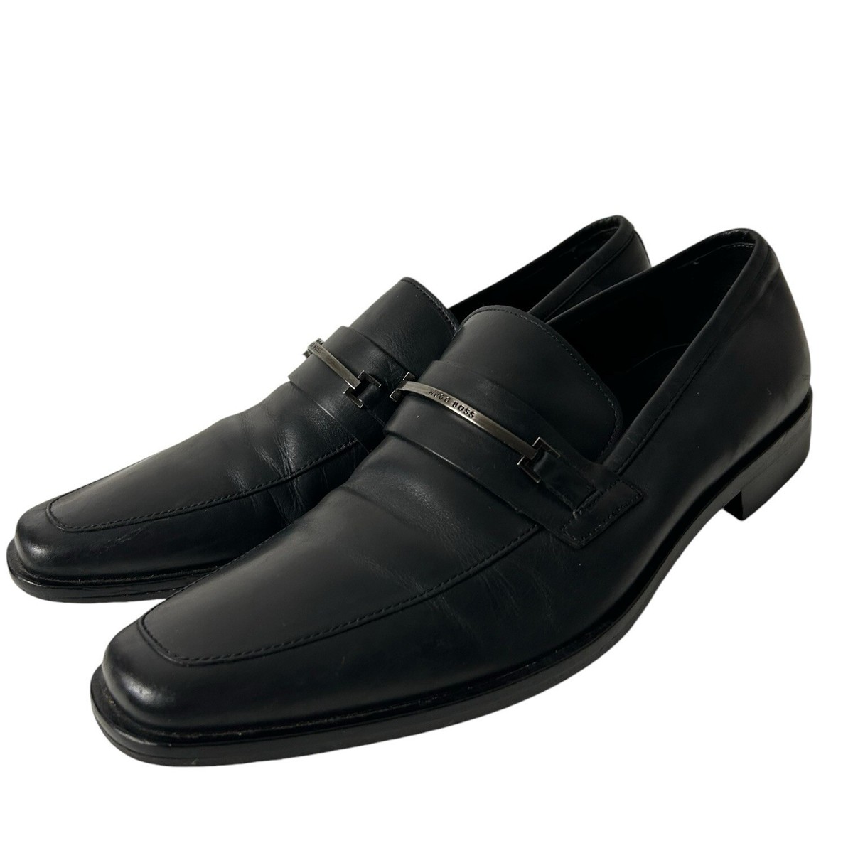 Dress Shoes Boss Shoes Loafers Boss Hugo Boss Men's Black Leather