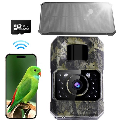 Trail Camera 2000mAh Built-in Battery Hunting Cameras Night Vision Solar panels - 第 1/6 張圖片