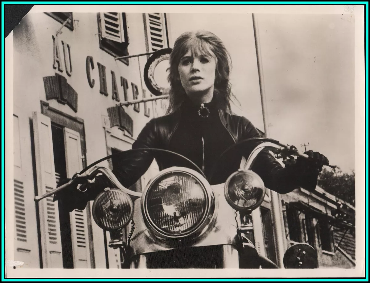 Girl on a top motorcycle marianne faithfull