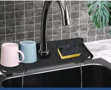 Kitchen Faucet Sinks Splash Guard Silicone Drain Pad Water Catcher Tray Slip Mat