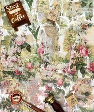 Natural Scrapbook Stickers, 60Pcs Rose Leaves Decorative Botanical Decal Green