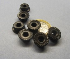 Steel Serrated Black Flange Nut, RH, 10-24 x 3/8" W, 7/32" H 100 Pcs