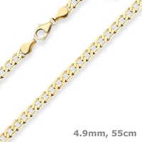4,9Mm Panzerkette Weit Goldkette Collier Halskette Aus 585 Gold Gelbgold 55Cm