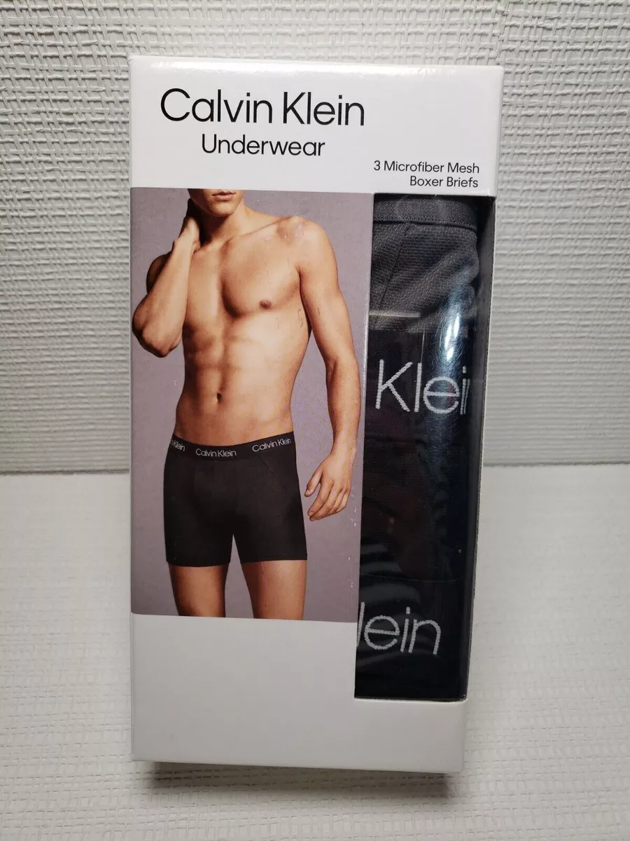 Calvin Klein Men's Microfiber Mesh Boxer Brief, 3-pack | C42