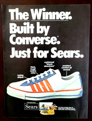 Converse Sneakers Sears Original 1974 Vintage Print Ad
