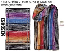 Set spugne MISSONI  1 viso cm. 115 x 70 + 1 ospite cm. 70 x 40  misure MAX