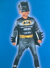 Kids Boys BATMAN Halloween Costume Outfit Mask Cape Muscle Chest 4 6 M 8 10 NEW