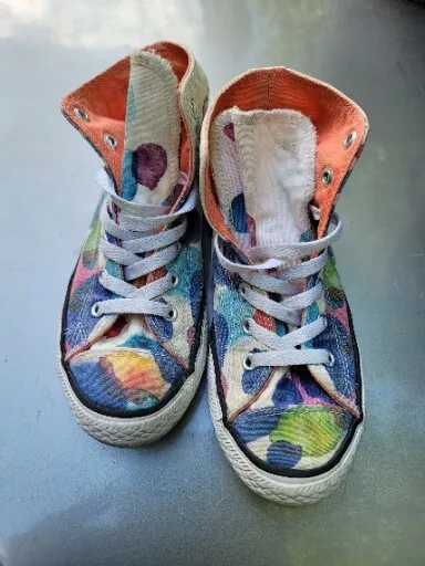 Converse Chuck Taylor All Star Junior&#039;s Size High Top Shoes Watercolored Style | eBay