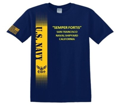 SAN FRANCISCO NAVAL SHIPYARD *CALIFORNIA*VINYL&SILK SCREEN*NAVY LICENSED SHIRT