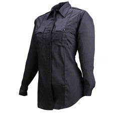 FLYING CROSS 126R54 DURO POPLIN WOMENS 36 REG MIDNIGHT NAVY LONG SLEEVE SHIRT