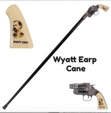Wyatt Earp Revolver Gun Handle Cane Gentleman's Walking Stick Pistol Shaped New
