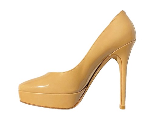Jimmy Choo Cosmic Platform Nude Patent Leather Stiletto Heel Women 38/US 8 Italy