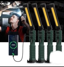 Hoodink Magnetic LED Work Light, 4 Pack Rechargeable Work Light with Hook