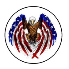 48 American Bald Eagle   ENVELOPE SEALS LABELS STICKERS 1.2" ROUND