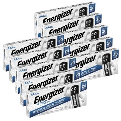 100 x Energizer Ultimate Lithium AAA Micro Batterie FR03 1,5V im Streifen