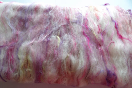 Princess Pearl Carded Art Batt 25-100g Wool Hand Dye Pearl Fibre Silk Felt Spin - Picture 1 of 12