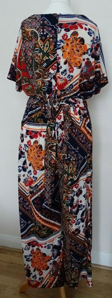 Ladies Next Navy Print Textured Jersey Jumpsuit UK 8; EUR 36 - Image 4 of 4