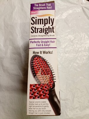 SIMPLY STRAIGHT Ceramic Hair Straightening Brush (BLACK & RED) | eBay