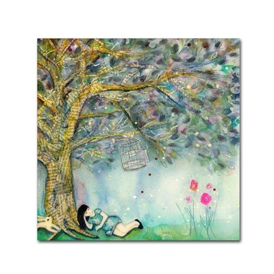 Wyanne 'Big Eyed Girl Worth The Wait' Canvas Art, 24x24