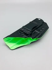 S&W M&P 5.7 Black Carbon Fiber & Green Kydex IWB Holster Veteran Made USA