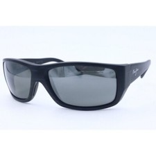 Maui Jim Wassup MJ 123-02W Wrap Black Polarized Men's Sunglasses Gray