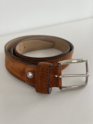 DANIA For ANDREW S Vera Pelle Suede Leather man Belt, brown leather, 48  long