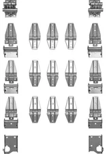 Hormann Garage Door Hinge Kit, 4 Section, 3 Stiles 27773616 2100 3100 3200 3210 