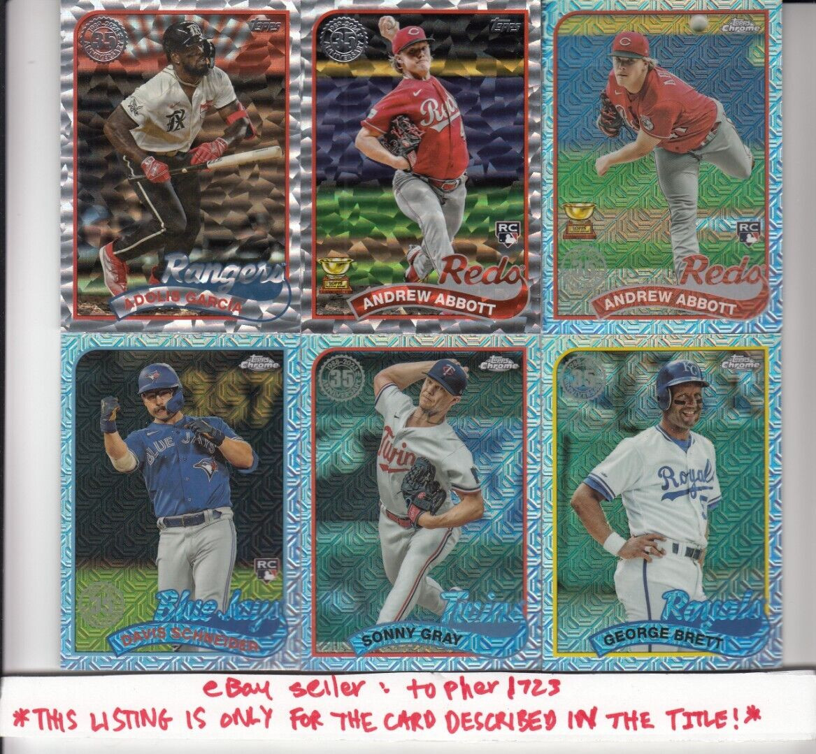2024 Topps S1 Insert 1989 Silver Pack Mojo Refractor ANDREW ABBOTT RC #8 Reds