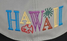 Hawaiian Headwear spellout Snapback Cotton Macau NOS Strapback Vintage