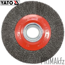 YATO Drahtb&uuml;rste Rundb&uuml;rste Scheibenb&uuml;rste 200mm Edelstahl Stahl Zopfb&uuml;rste