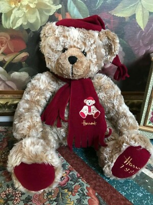 Harrods Large Foot Dated Christmas Bear 1999 13 Inch Handmade