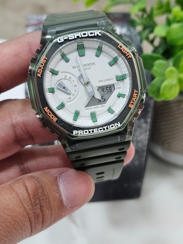 Casio G-Shock GA-2100 Green Transparent Mod – Custom Inner Ring – Original Watch - Picture 10 of 12