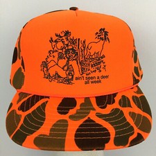 Vtg Aint Seen A Deer All Week Drunk Beer Cap Hunt Snap Back Trucker Baseball Hat
