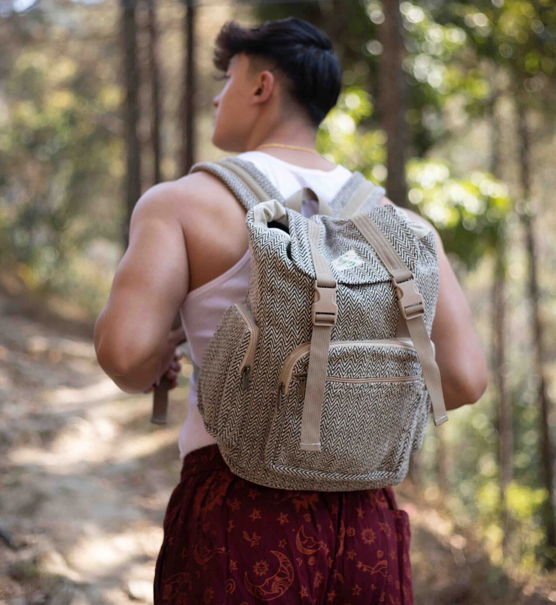 Handmade Cotton Backpack | Eco friendly Bag | Sustainable | Made in Nepal