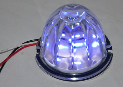 Clear Glass Watermelon Accent Light Kit W/Blue 18 LEDs 3-1/2