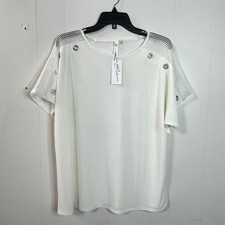 NY Collection Womens Blouse Size Large White ...