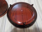 VINTAGE AVON RED PLASTIC CAMEO POWDER BOX - EMPTY BOX. 5 3/8W X   2 1/4”H — photo 4
