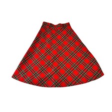 Vintage 70s Sears Plaid Skirt Women's A-Line Mod Red Black Preppy Academia Sz S