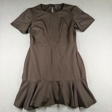 ASOS DESIGN Dress Womens 6 Black Short Sleeve Ruffle Hem Jersey Sheath Workwear