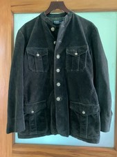 Vintage Polo Ralph Lauren Corduroy Green Military Jacket Medium Free Shipping 