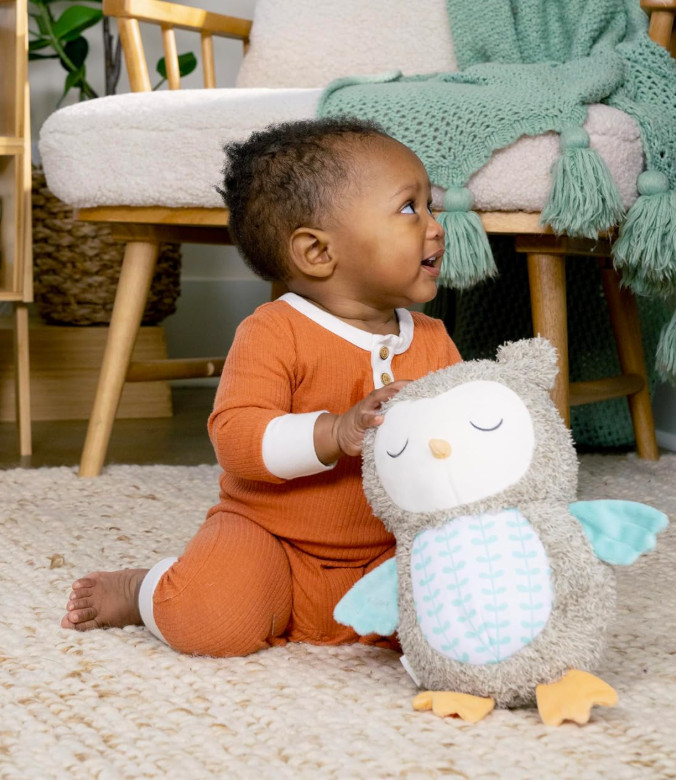 Ingenuity PLUSH soothing Toy snuggle Sounds NALLY NEW bluetooth owl 0+ baby