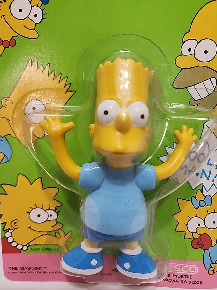 Figura de acción flexible de Los Simpson Bart 1990 Jesco 20th Century Fox sin usar, en caja Foto 2 de 4
