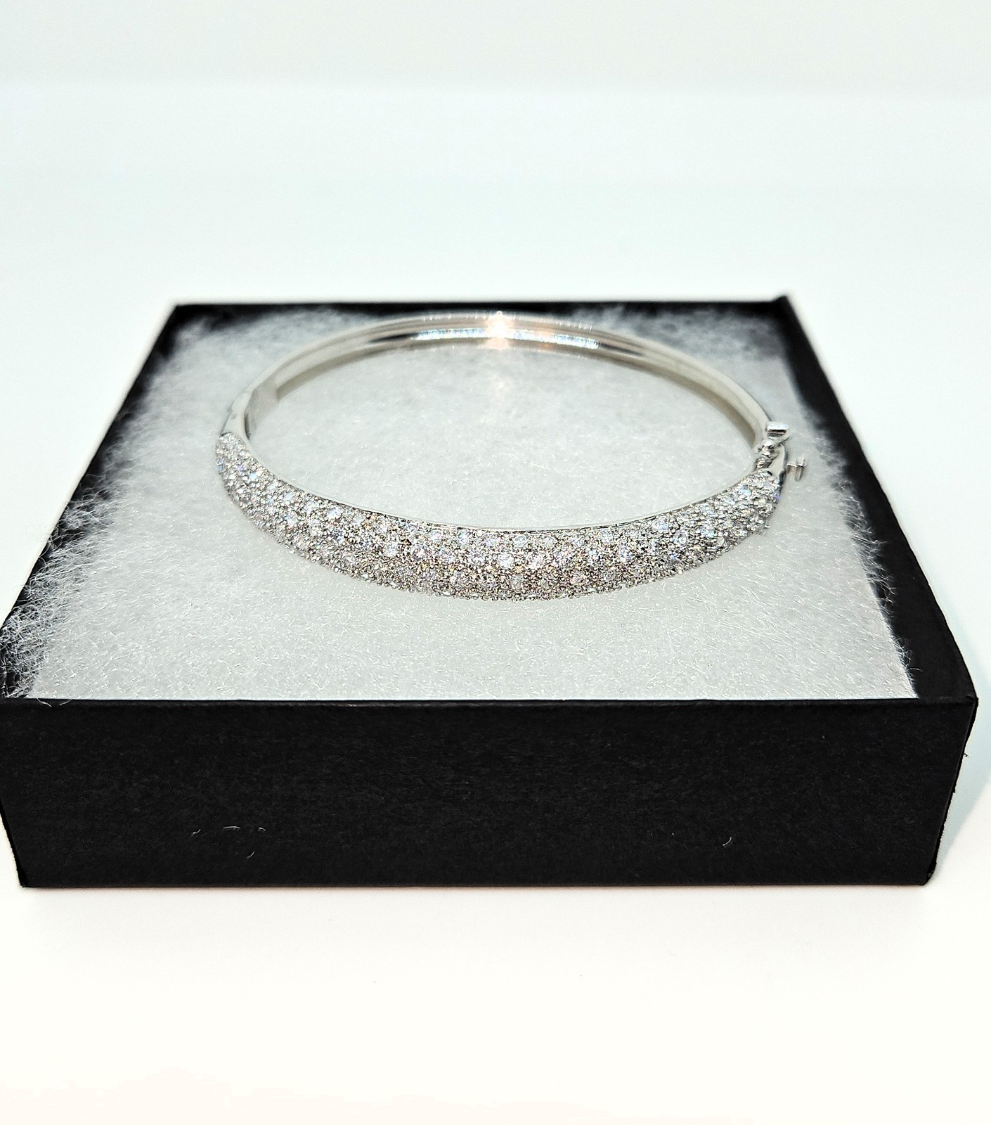 Sterling Silver Pave Setting Bangle bracelet - image 3