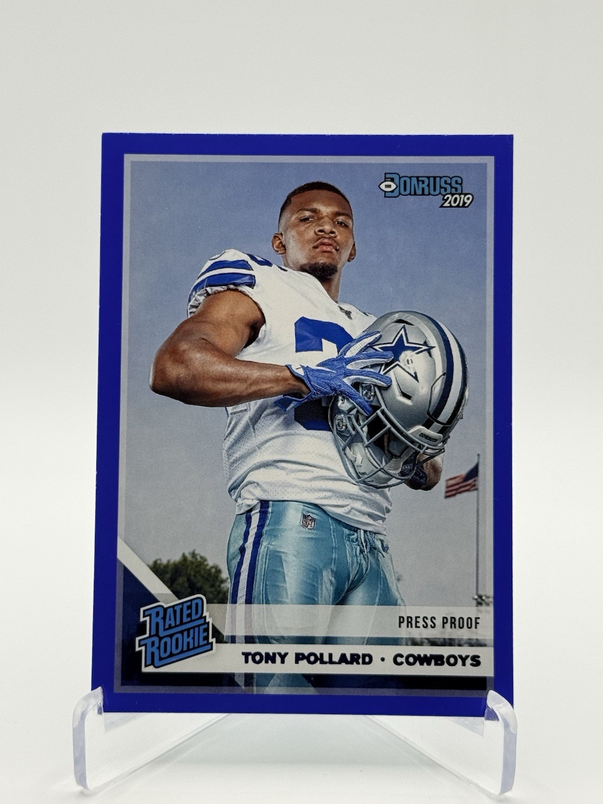 Tony Pollard - 2019 Panini Donruss - Rated Rookie #337 Press Proof Blue (RC)